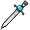Aquamarine encrusted sword