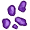 Uncut purple stones